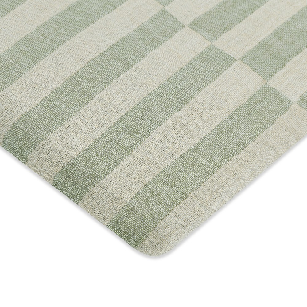 Photos - Bed Linen Babyletto Muslin All-Stages Bassinet Sheet, GOTS Certified Organic Cotton - Moss Stripe