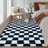 Modern Checkered Runner Rug, Ultra-Soft High Pile Non-Slip Shaggy Carpet for Hallway Bedroom Entryway - 3 of 4