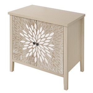 Gulches 2-Door Carved Storage Cabinet - Adjustable Shelf Accent Furniture for Living Room, Hallway, Kitchen with Anti-Tipping Design - 1 of 4