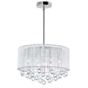 CWI Lighting Water Drop 6 Light Drum Shade Chandelier With Chrome Finish - 1 of 4