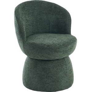 YOUNIKE Swivel Makeup Vanity Chair Boucle Fabric Barrel Accent Chair Upholstered Dining Chair 22" Wide Sofa Chair for Dressing Nook - 1 of 4