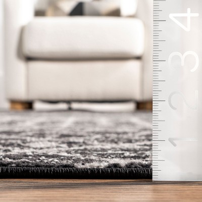 Handmade 6' Black Geometric Synthetic Square Area Rug