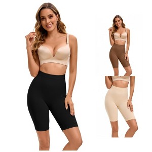 INSPIRE CHIC 3 Pcs Women's Butt Lifter Thigh Slimmers High Elasticity Control Waist Panties - 1 of 4