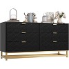 Dresser for Bedroom, 53.5" Large Dresser Organizer, 6 Drawer with Golden Metal Handle and Legs, Modern Chest of Drawers - 3 of 4