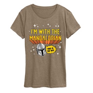 Women's - Star Wars - The Mandalorian Im With Mando Short Sleeve Graphic T-Shirt - 1 of 3