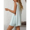 Womens Top and Shorts Set Summer Casual Knit Round Neck Sleeveless Shorts Set - 2 of 4