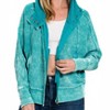 Women's Stella Acid Wash Zip Up Jacket - ZENANA - 2 of 2