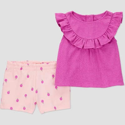 Carter's Just One You® Baby Girls' Raspberries Top & Shorts Set - Pink