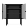Modern Steel Storage Cabinet With Visible Doors, Accent Buffet Cabinet Sideboard With 2 Adjustable Shelves - 3 of 4