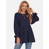 EXLURA Womens Long Sleeve Blouses Swiss Dot Babydoll Loose Fit Maternity Top 2025 Spring Fall Tunic Shirts Dressy Casual Tops White - 2 of 4