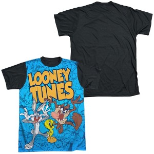Men's Looney Tunes Collage Of Characters Short Sleeve Costume T-Shirt - 1 of 4