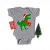 The Juniper Shop Dino Present Baby Bodysuit - 6 Month - Heather Grey - 2 of 3