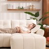 DOMETOUR Modular 4-Seater Chenille Sofa with Ottoman, Solid Wood Frame, High-Resilience Cushions, White, for Living Room or Office - 4 of 4