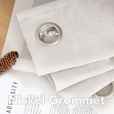 H.Versailtex Linen Curtains Nickel Grommet Energy Saving Light Filtering Semi Sheer Curtain TERRACOTTA 52W x 96L