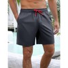 Men's Swim Trunks Quick Dry Swim Shorts with 4 Pockets for Men Dark Gray S - 3 of 4