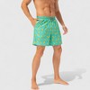 Anna-Kaci Active Men's Tropical Print Swim Trunks with Elastic Waistband and Side Pockets - 3 of 4