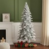 HomeRoots 9' White Full Flocked Fir Christmas Tree With Decorations - 2 of 4