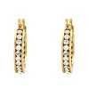 Steeltime Ladies stainless steel hoop earrings adorned with crystals. Color Options: Silver, Gold, Rose Gold - 2 of 4