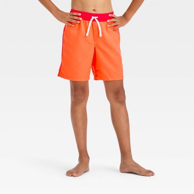 Marcelo Burlon County Of Milan Kids logo-embossed swim shorts - Orange