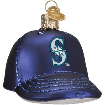 Old World Christmas Blown Glass Ornament for Christmas Tree, Seattle Mariners Baseball Cap