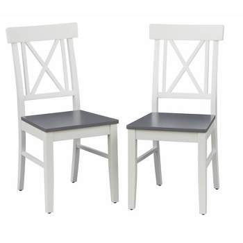 Helena Cross Back Dining Chair White/Gray - Buylateral