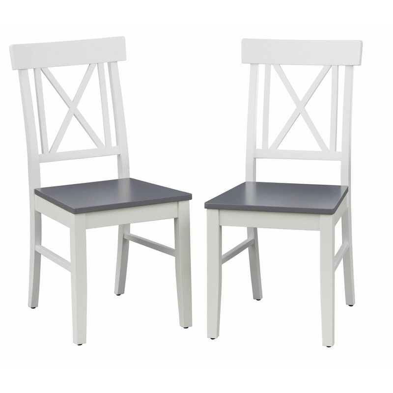 Helena Cross Back Dining Chair White/Gray - Buylateral, 1 of 7