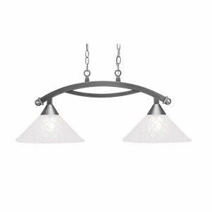 Toltec Lighting Bow 2 - Light Island Pendant Light in  Brushed Nickel with 12" Italian Bubble Shade - 1 of 1