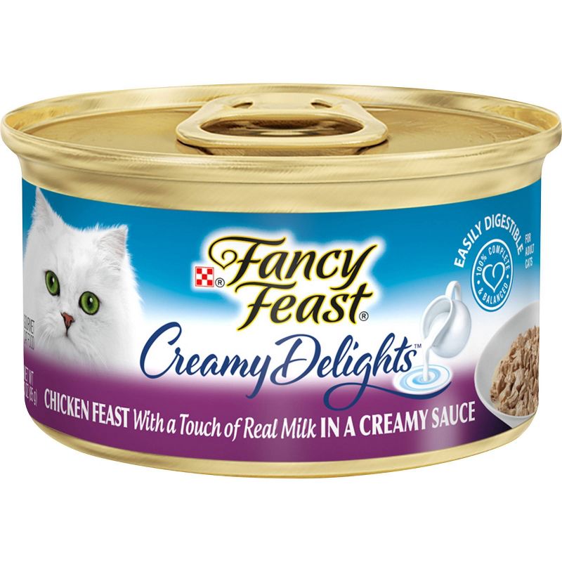 Purina Fancy Feast Creamy Delights In a Creamy Sauce with a Touch of Real Milk Gourmet Wet Cat Food Chicken Feast  - 3oz, 1 of 5