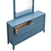 ORRD Teal 6-Drawer Dresser, Fully Assembled Bedroom Chest with Wood Veneer & Metal Hardware, French Dovetail Design - 4 of 4