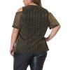 Agnes Orinda Women's Plus Size Sparkle Sequin Glitter Cold Shoulder Party Dressy Blouses - 4 of 4