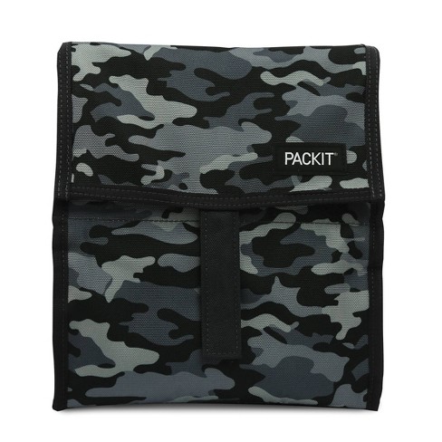 PackIt Brand, Textured Grey Camouflage, Freezable, and Reusable