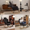 Teddy Fabric Nursery Rocking Glider Chair with Footrest and Tufted High Back,Modern Accent Armchair for Living Room Bedroom-Baofuwish - 3 of 4