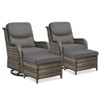 POCASSY 4 Piece Patio Furniture Set with Swivel Chairs and Ottomans, High Back Deep Seat Cushioned Wicker Swivel Patio Chairs Set of 2 with Ottoman - 4 of 4