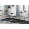 Vynxaria Series 26 in. Chrome Round Glass End Table with Tempered Glass Top and Metal Base - 2 of 4