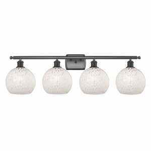 White Mouchette - 4 Light Bath Vanity In Modern Style-11 Inches Tall and 38 Inches Wide - 1 of 1