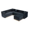 100.8" Velvet U-Shaped Sectional Sofa with Ottoman, Channel Tufting, Gold Base & 4 Pillows - 4 of 4