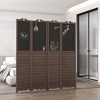 NicBex 4-Panel Room Divider Folding Privacy Screen with Black Boards & Wood Legs Partition for Home & Office - 2 of 4