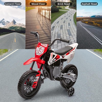 Electric Motorcycle for Kids, 12V Electric Dirt Bike Ride on Toy with 2 * 25W Motor