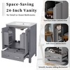 24"W Bathroom Vanity with Ceramic Sink, Bathroom Sink Cabinet with Drawer, Soft-close Door & Double-layer Door Shelf - ModernLuxe - 3 of 4
