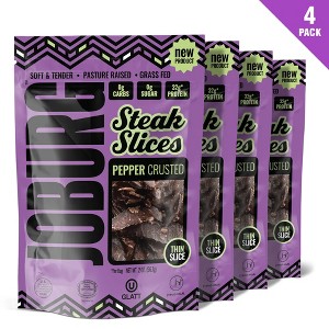 Joburg Meats South African Black Pepper Crusted Biltong, High Protein Keto-Friendly Snacks, Certified Kosher, 2oz. Bags - 4 Pack - 1 of 4