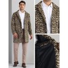 INSPIRE CHIC Men's Animal Printed Notched Lapel Classic Vintage Winter Overcoats - 4 of 4