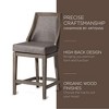 Maven Lane Vienna Rotating High Back Kitchen Stool with Vegan Leather Seat, Set of 2 - 3 of 4