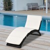 Outsunny Patio Foldable Wicker Chaise Lounge, PE Rattan Outdoor Lounge Chair, Bed with Cushion for Garden, Backyard, Lawn, Beige - 2 of 4