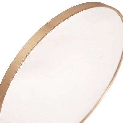 20" Round Gold Aluminum Framed Accent Mirror