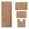 Luxury Reversible Bathroom Rugs Set, Washable Rug, Extra Soft and Absorbent bath Rug, Non-Slip Bath Mat Set, 4 Pcs Set with Contour, Linen - 2 of 4