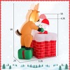Costway 5 FT Christmas Inflatable Liftable Santa Claus Climbing Chimney Reindeer on Gift - 4 of 4