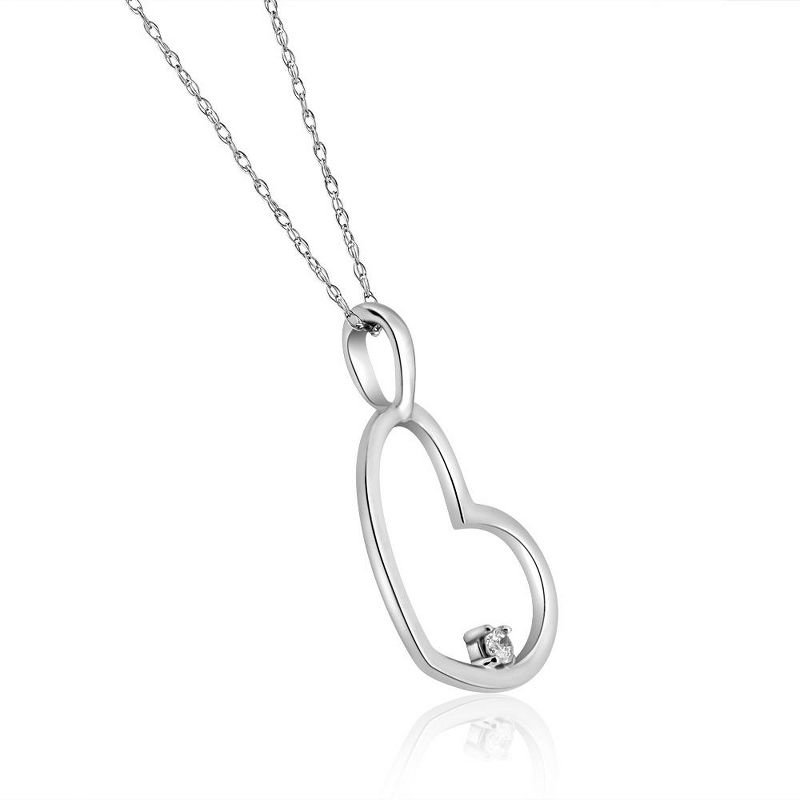Pompeii3 Solitaire Diamond Heart Shape Pendant Necklace in White, Yellow, or Rose Gold, 3 of 5