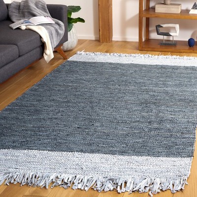 Handmade Light Grey and Dark Grey Cowhide Area Rug