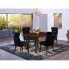 5-Piece Mahogany Finish Solid Wood Top - Rectangular Upholstered Dining Room Set  (Seats-4) - 2 of 4