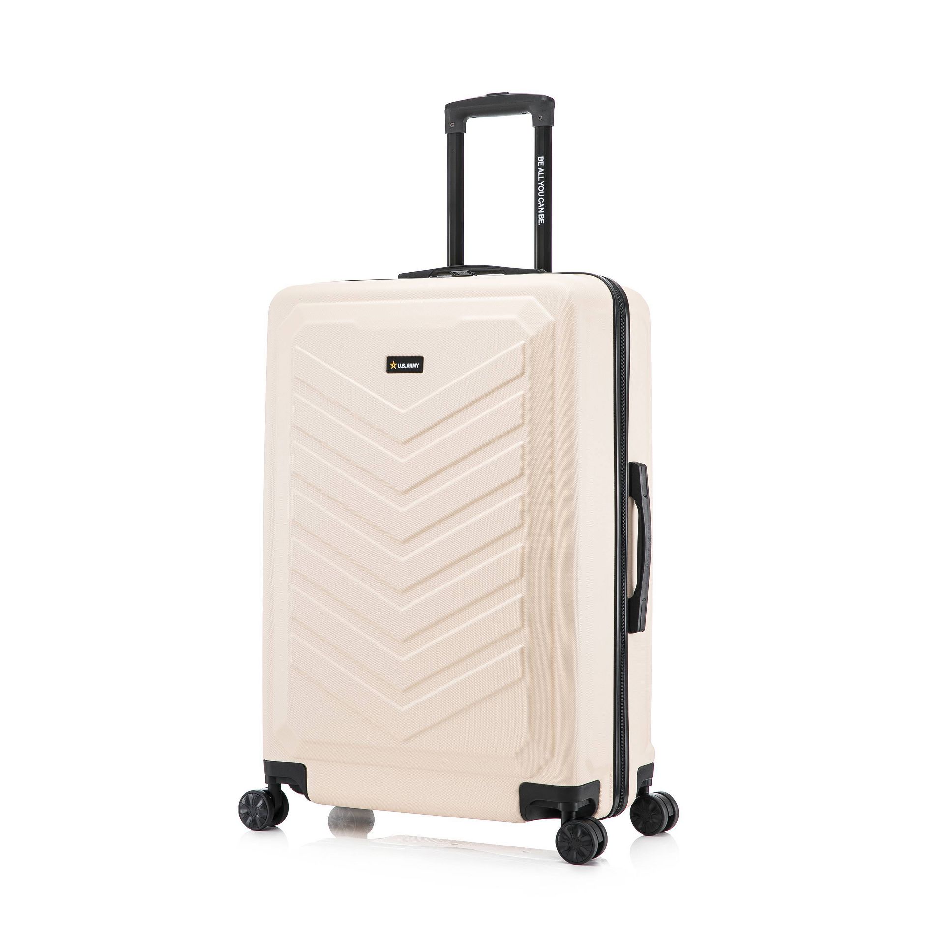 U.S. Army FOX 28" Large Checked Hardside Suitcase - Sand